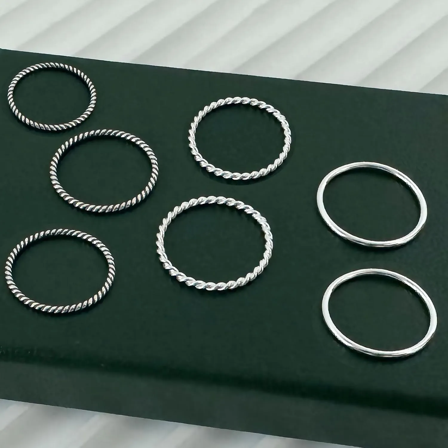 1.2mm Thin Knuckle Rings for Women 925 Sterling Silver Midi Stacking Pinky Thumb Ring Band Size 2.5-8.5