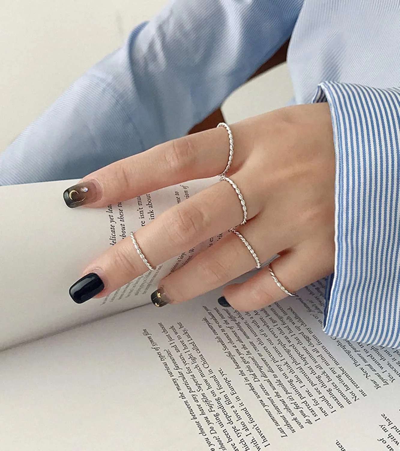1.2mm Thin Knuckle Rings for Women 925 Sterling Silver Midi Stacking Pinky Thumb Ring Band Size 2.5-8.5