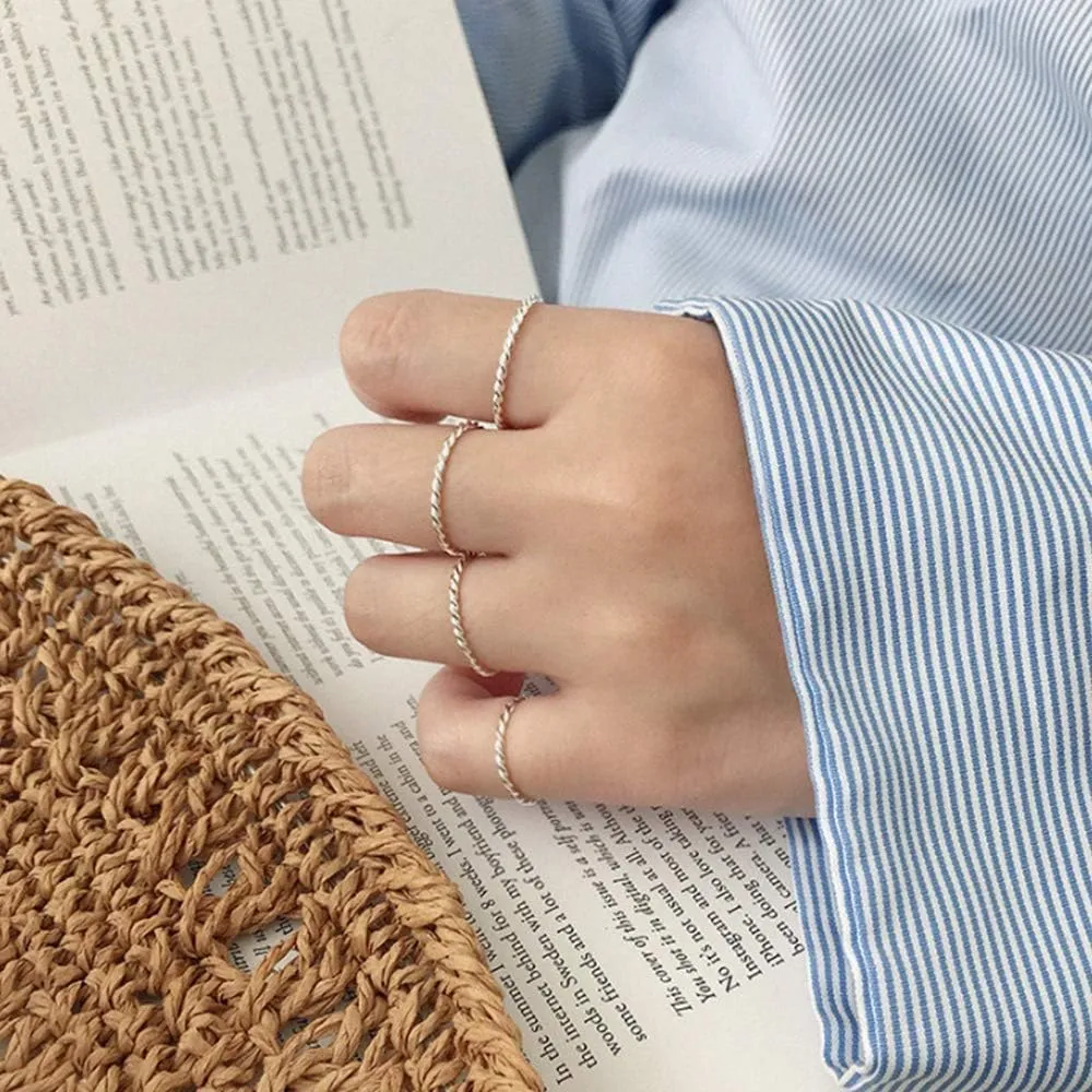 1.2mm Thin Knuckle Rings for Women 925 Sterling Silver Midi Stacking Pinky Thumb Ring Band Size 2.5-8.5