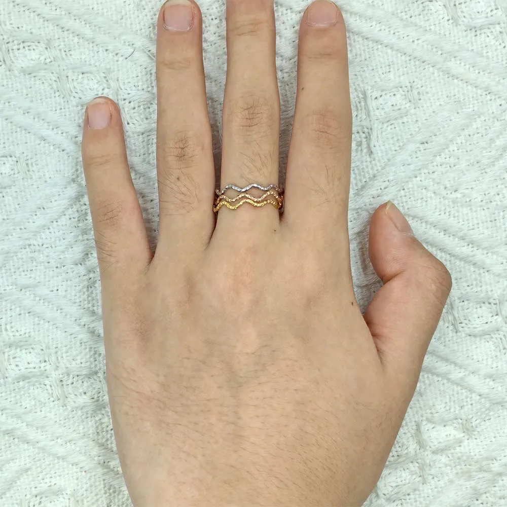 14K Gold Plated 3 Rings Set Stacking Ring for Women Non Tarnish Minimalist Stackable rings Jewelry Gifts