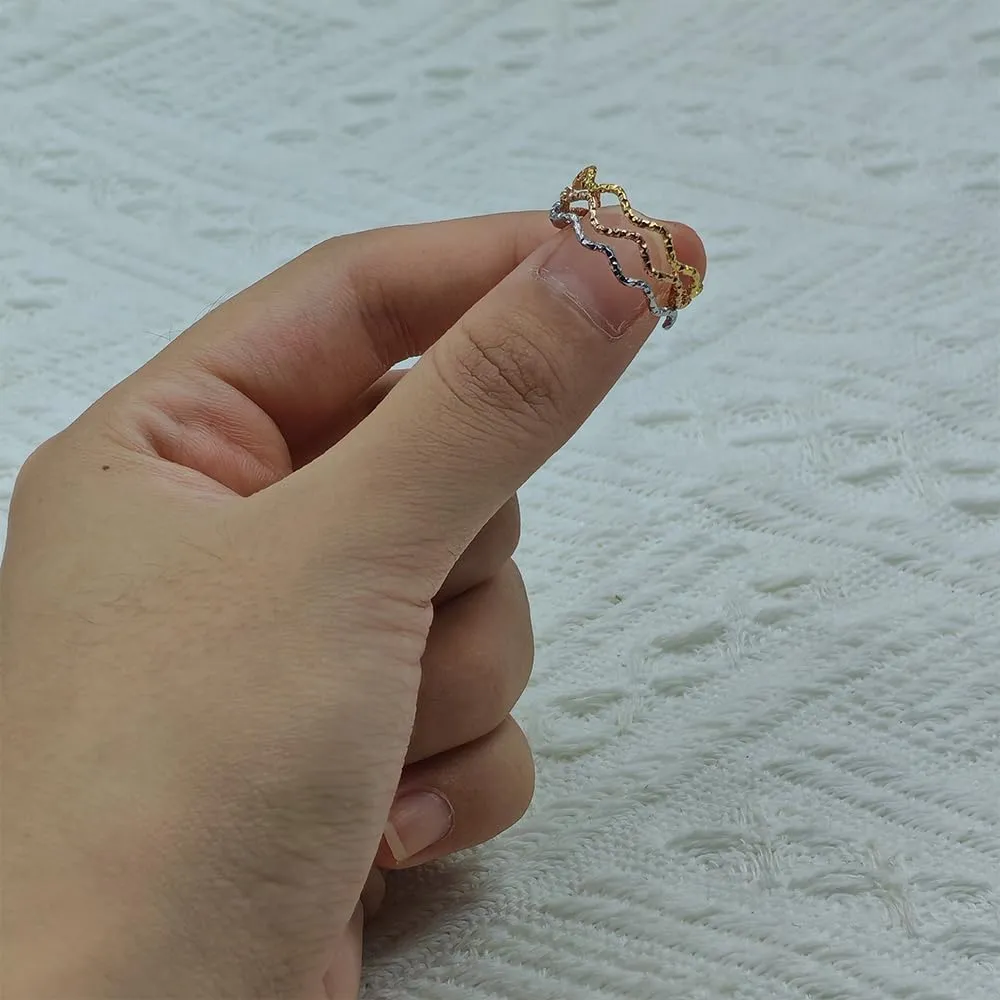 14K Gold Plated 3 Rings Set Stacking Ring for Women Non Tarnish Minimalist Stackable rings Jewelry Gifts