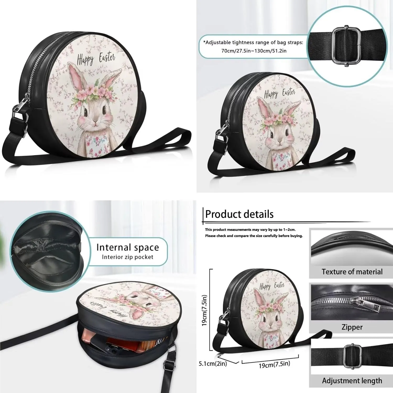 3Pcs Tote Bags Set Satchel Bags Saddle Bag Purses for Women Circle Purse Shoulder Bag Purses for Women