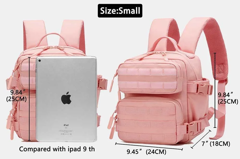 9L Mini Backpack for Men and Women, Small Backpack for Gym Hiking Travel Sports Running (Pink)