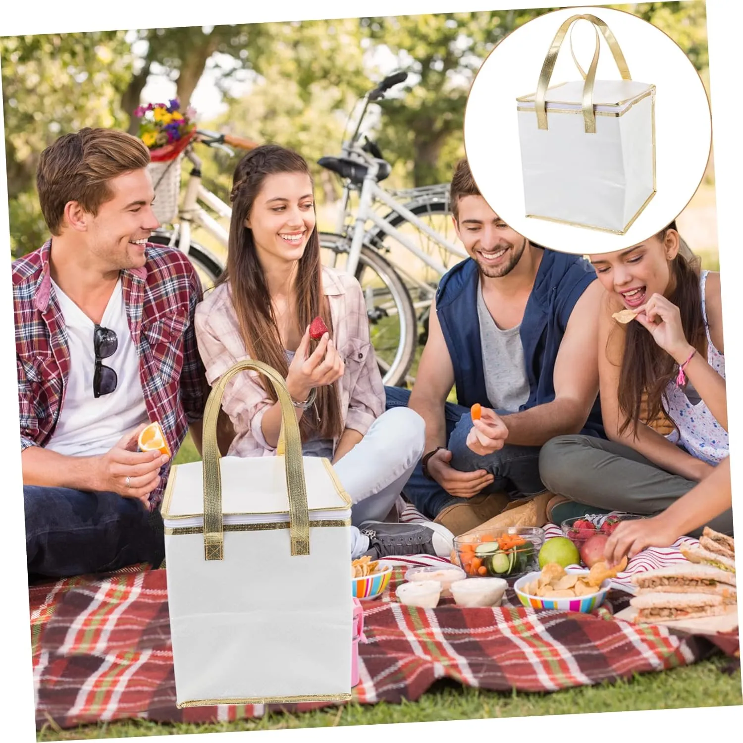ABOOFAN 1pc Insulation for Storage Insulated Catering Portable Insulated Lunch Insulated Cool Thermal Shopping Cake Insulated Food Picnic Aluminum White