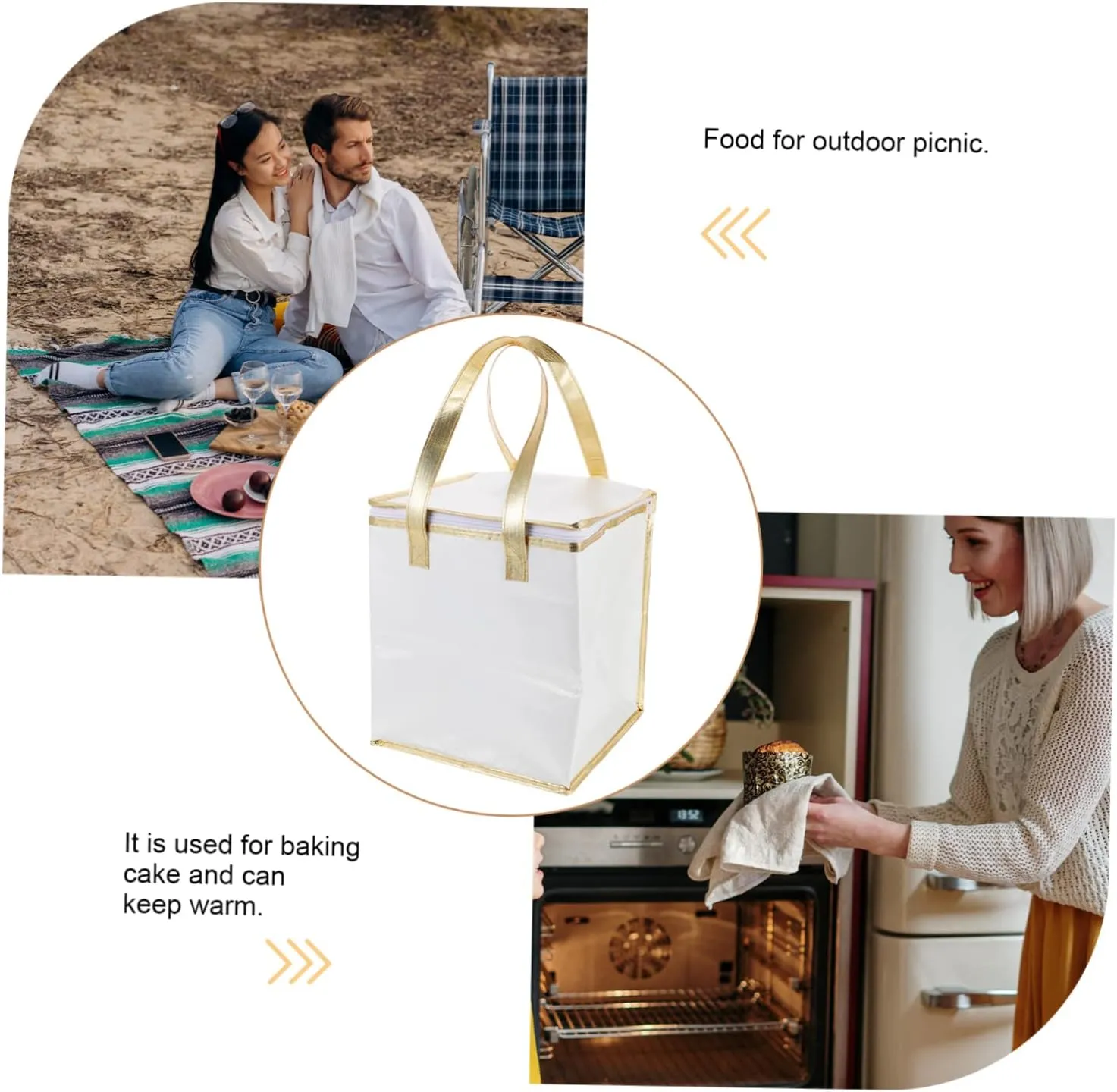 ABOOFAN 1pc Insulation for Storage Insulated Catering Portable Insulated Lunch Insulated Cool Thermal Shopping Cake Insulated Food Picnic Aluminum White