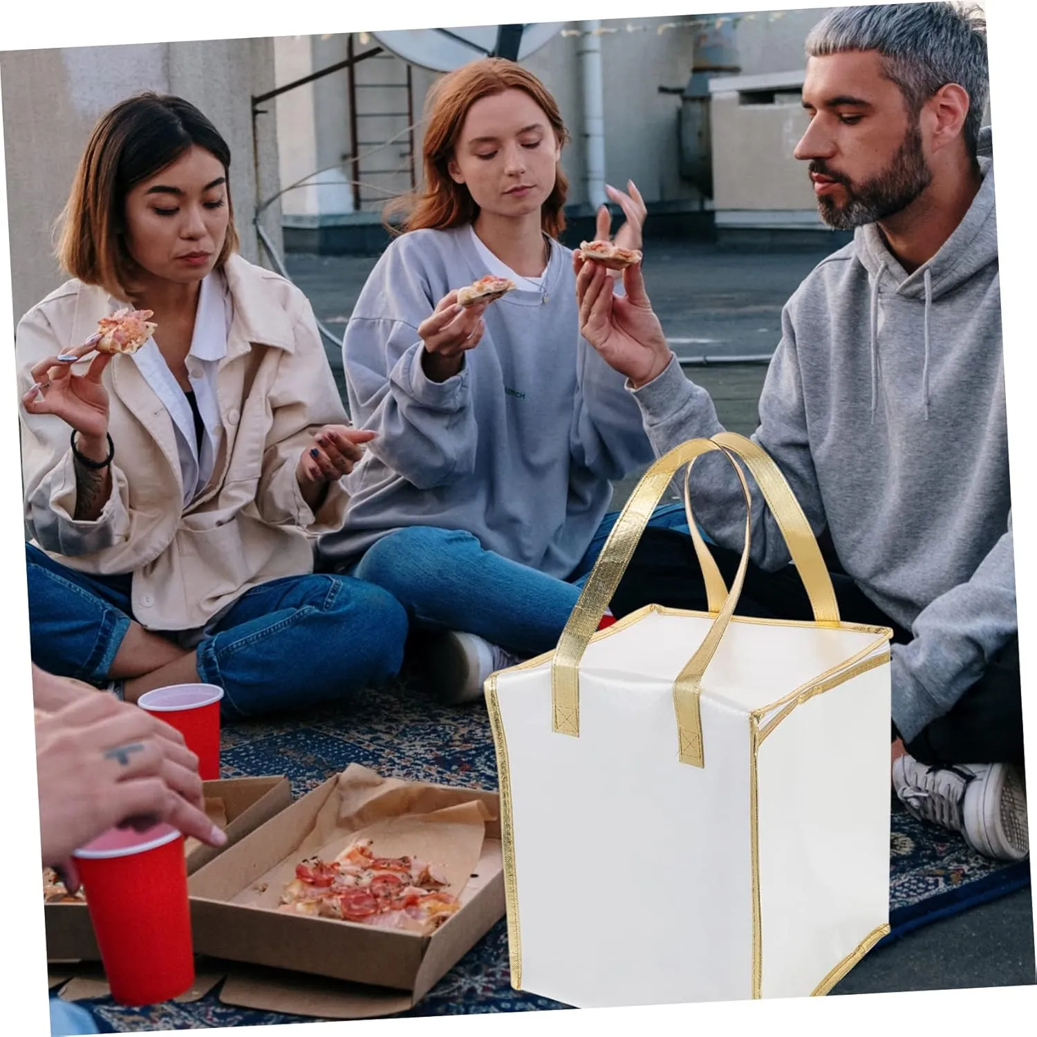 ABOOFAN 1pc Insulation for Storage Insulated Catering Portable Insulated Lunch Insulated Cool Thermal Shopping Cake Insulated Food Picnic Aluminum White