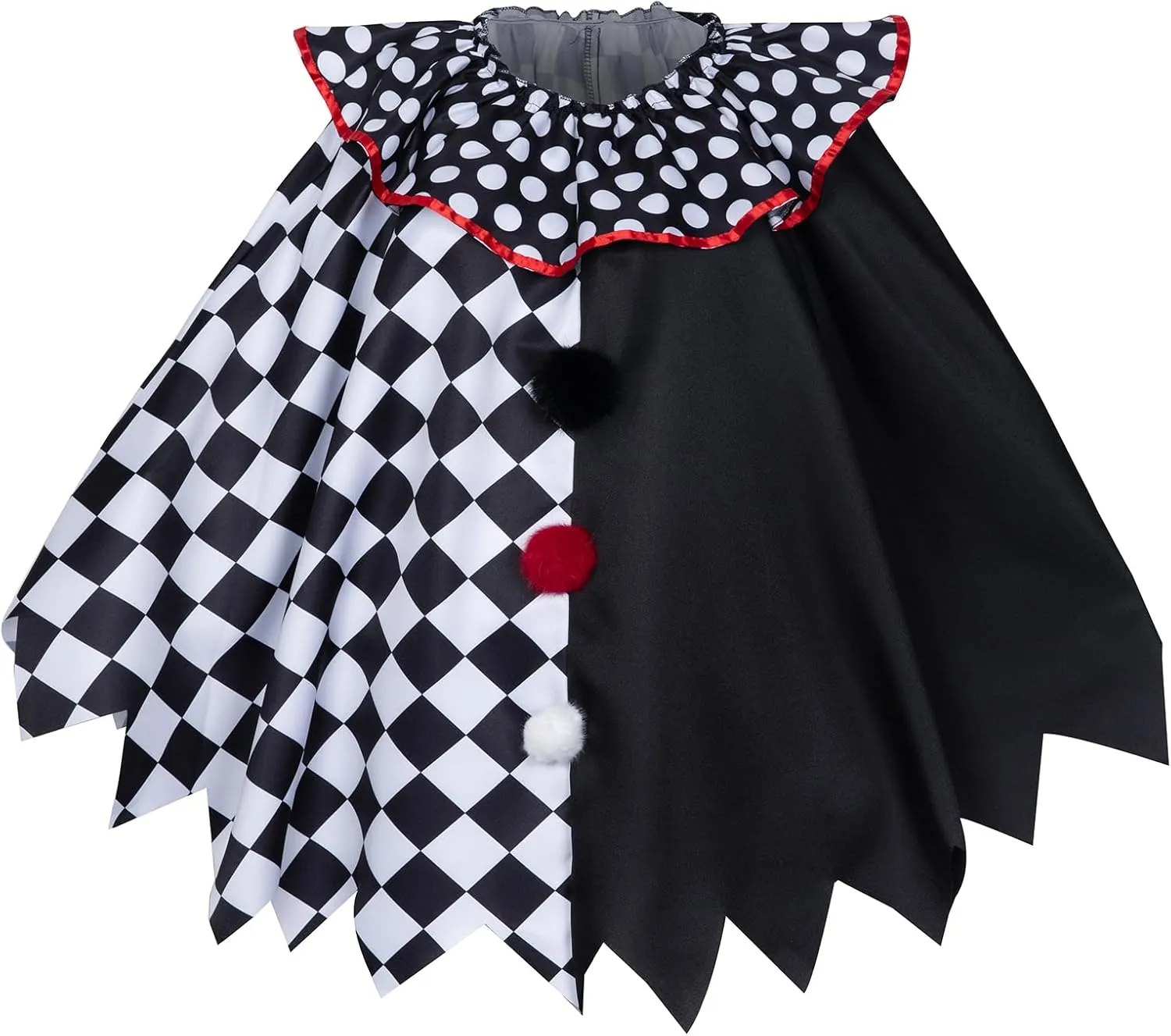 Adults Terrify Clown Cloak Cape Cosplay Killer Black White Costumes For Men Women Halloween Party Plus One Size