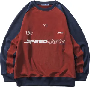 Aelfric Eden Oversized Sweatshirt Vintage Crewneck Sweatshirts Casual Long Sleeve Suede Pullover