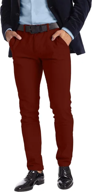Alamo Slim-Fit Chinos Pants Men - Classic Breathable Flat-Front Chino Pants for Men