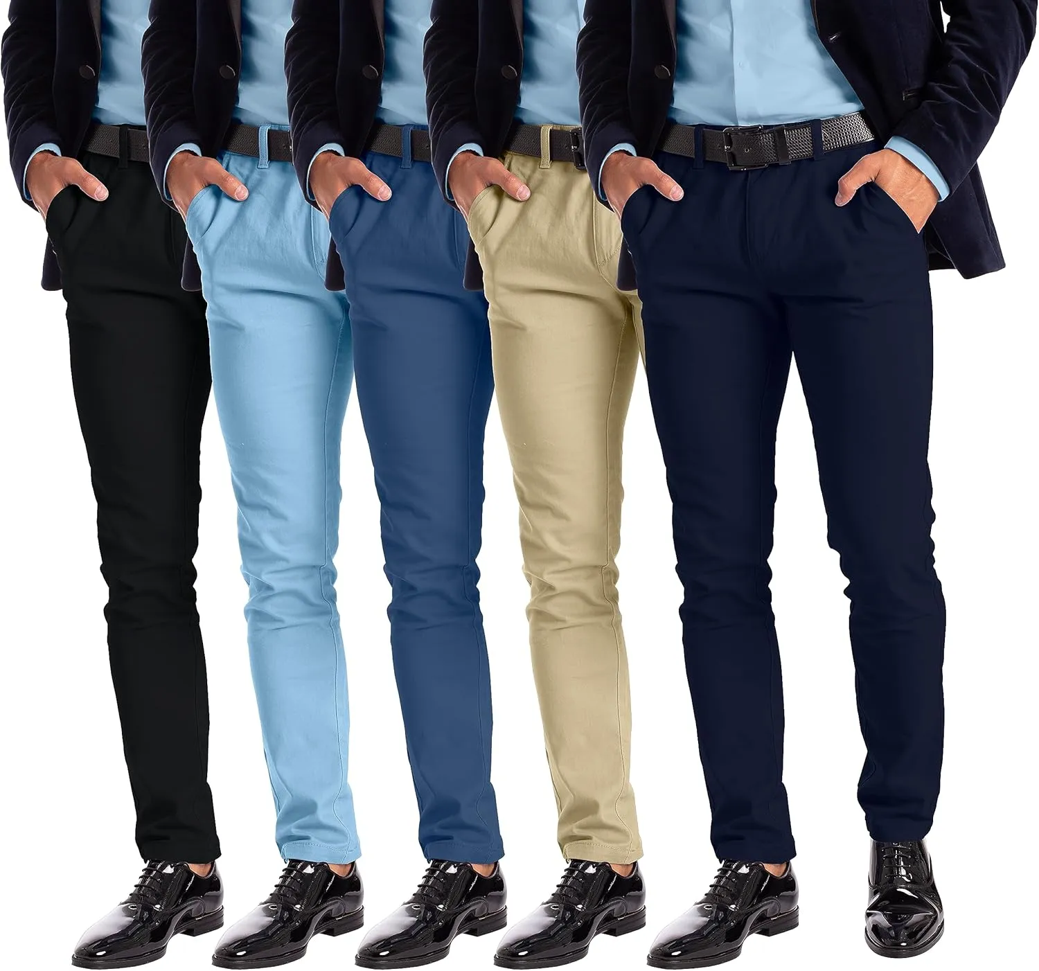 Alamo Slim-Fit Chinos Pants Men - Classic Breathable Flat-Front Chino Pants for Men