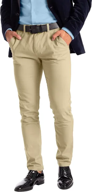Alamo Slim-Fit Chinos Pants Men - Classic Breathable Flat-Front Chino Pants for Men