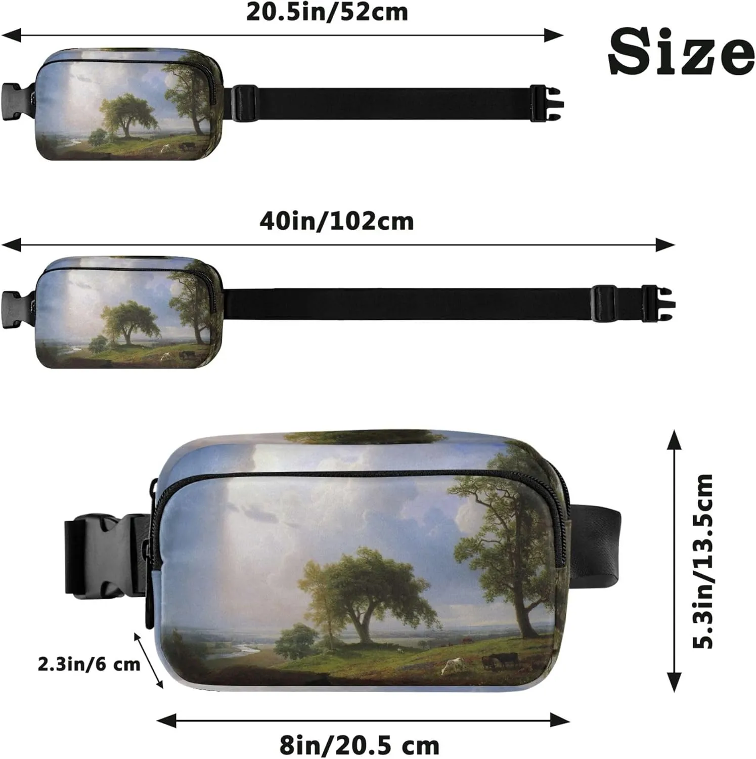 Albert Bierstadt California Spring Women Fanny Packs Waterproof Belt Bag Hip Pack Cute Travel Waist Pouch