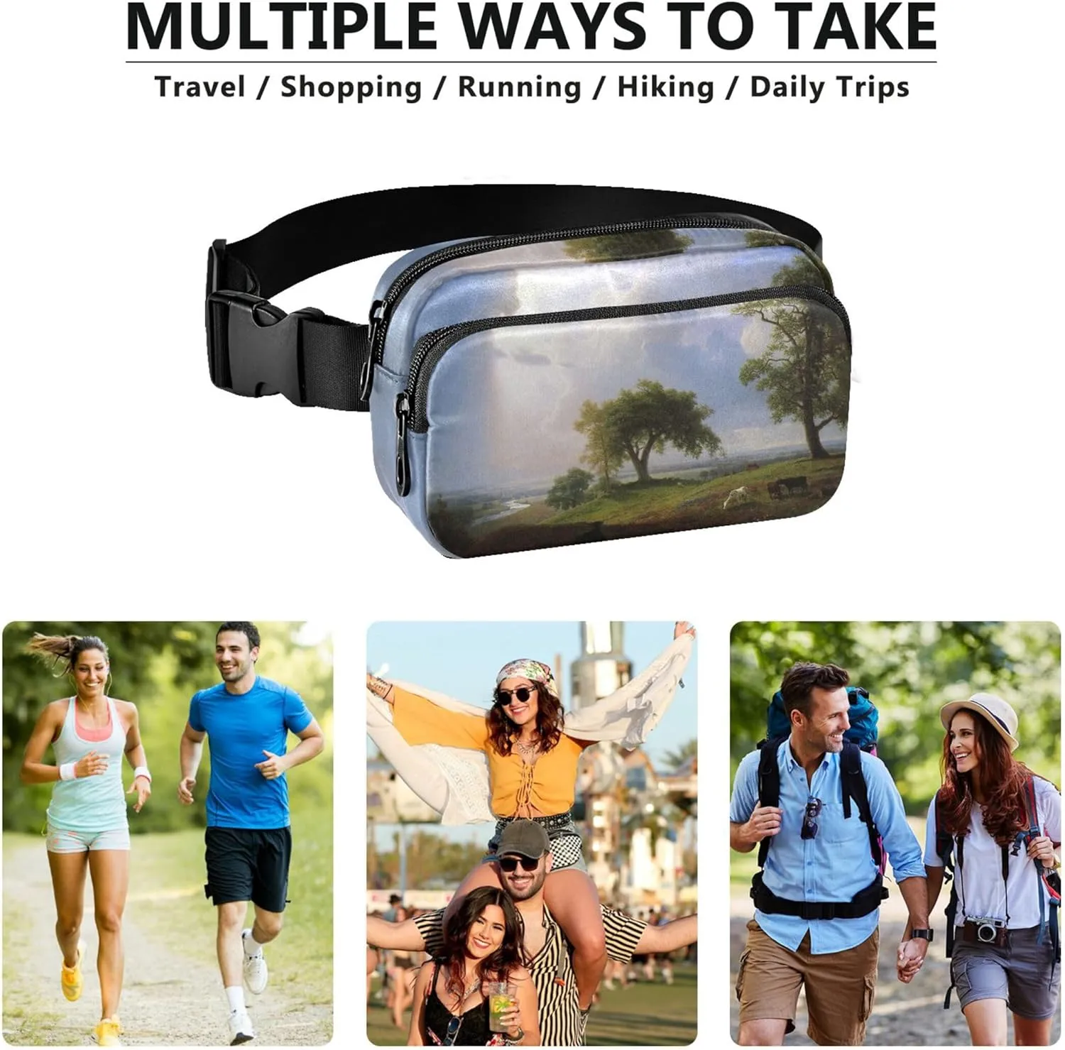 Albert Bierstadt California Spring Women Fanny Packs Waterproof Belt Bag Hip Pack Cute Travel Waist Pouch