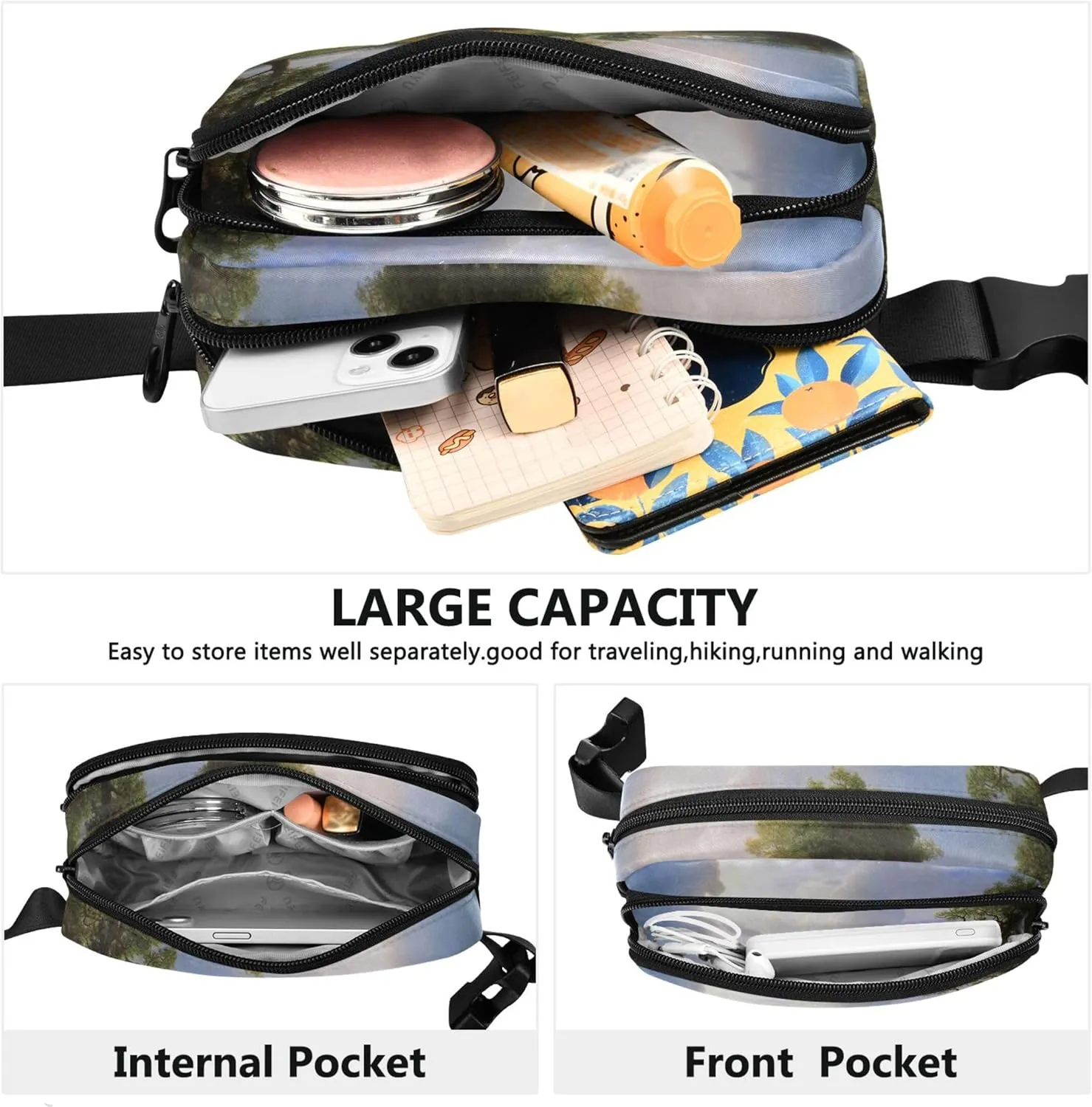Albert Bierstadt California Spring Women Fanny Packs Waterproof Belt Bag Hip Pack Cute Travel Waist Pouch