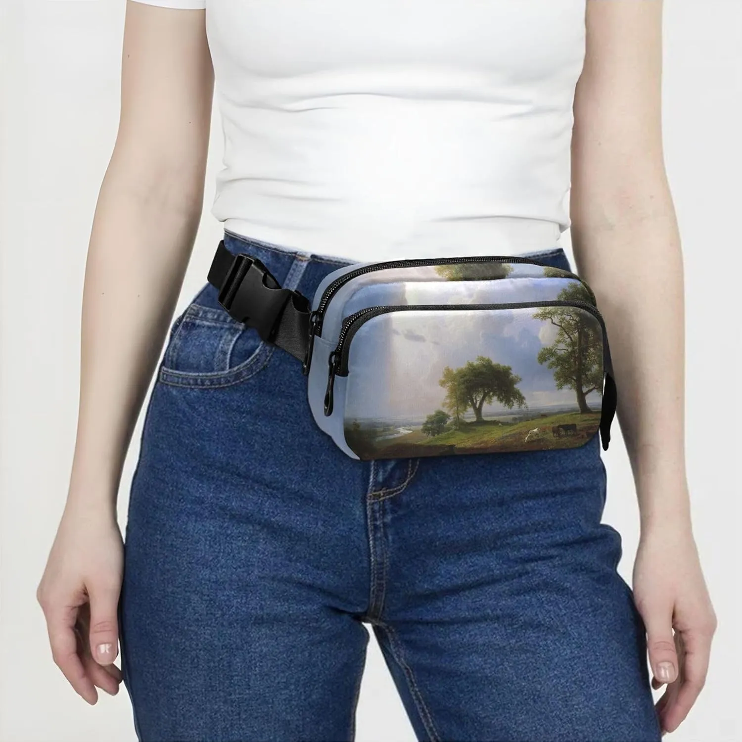 Albert Bierstadt California Spring Women Fanny Packs Waterproof Belt Bag Hip Pack Cute Travel Waist Pouch