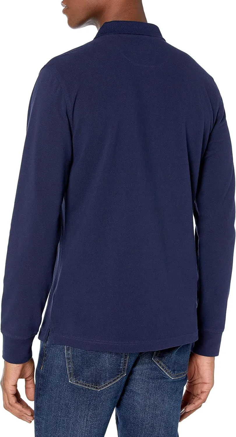 Amazon Essentials Long-Sleeve Polo Shirt for Men, Slim Fit Pique