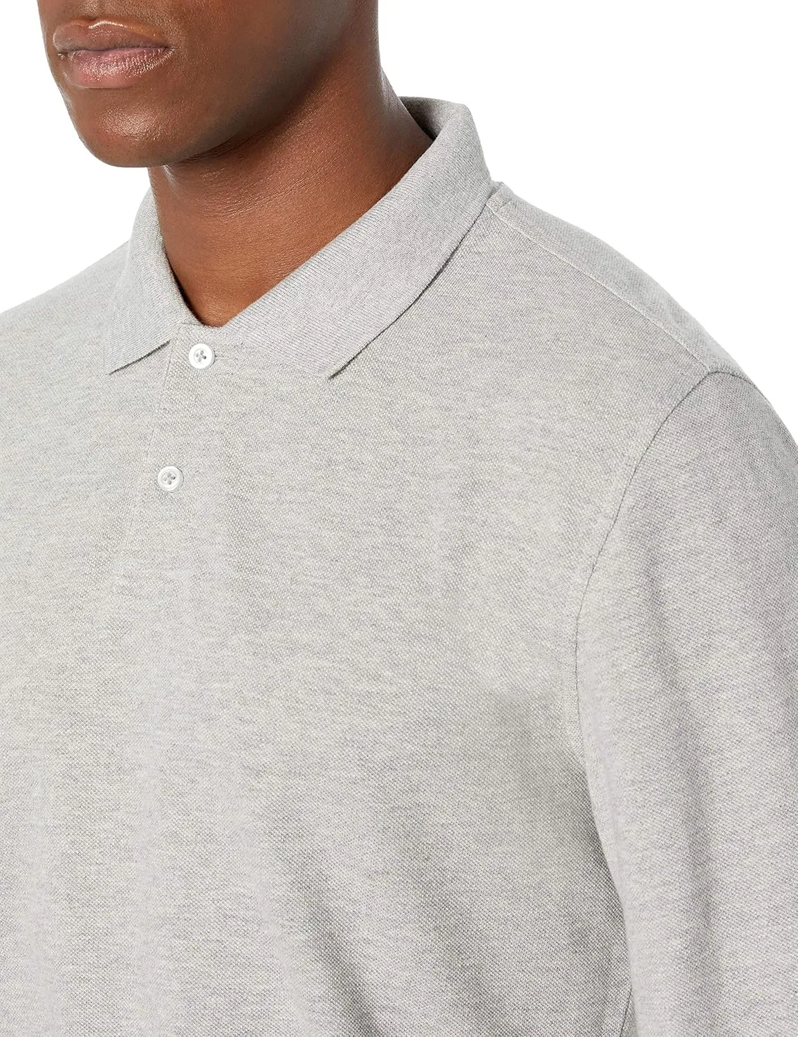 Amazon Essentials Long-Sleeve Polo Shirt for Men, Slim Fit Pique