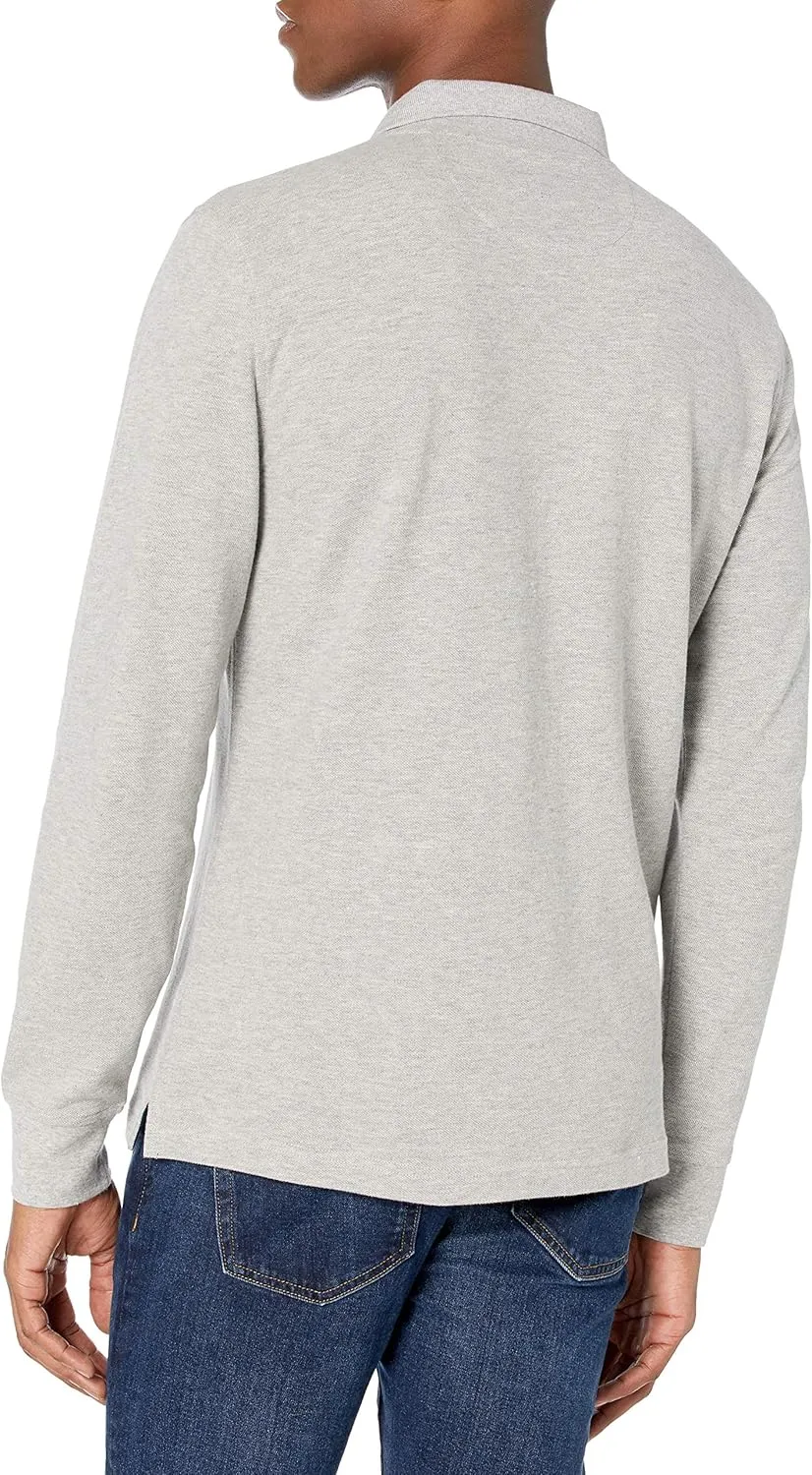 Amazon Essentials Long-Sleeve Polo Shirt for Men, Slim Fit Pique