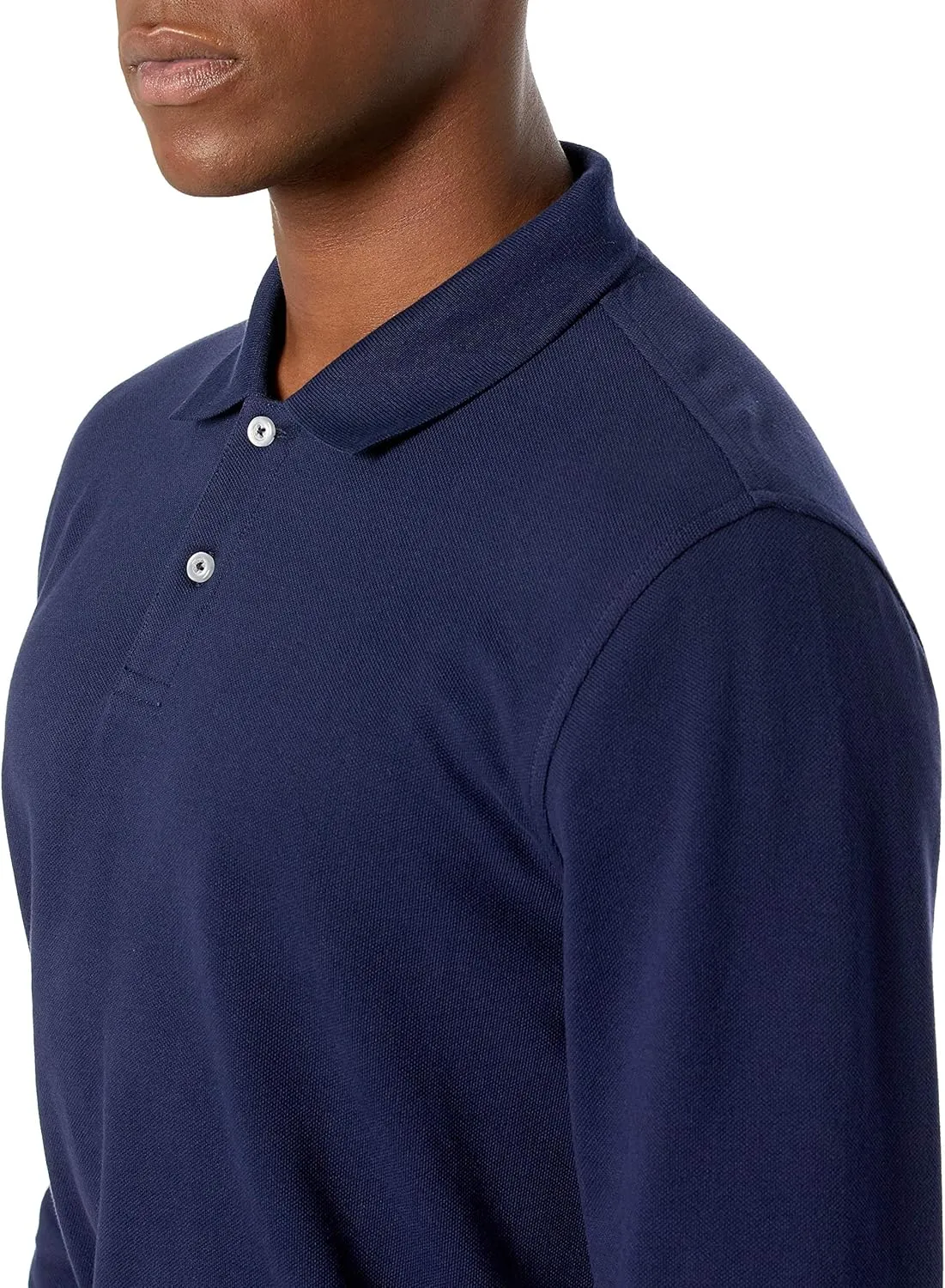 Amazon Essentials Long-Sleeve Polo Shirt for Men, Slim Fit Pique
