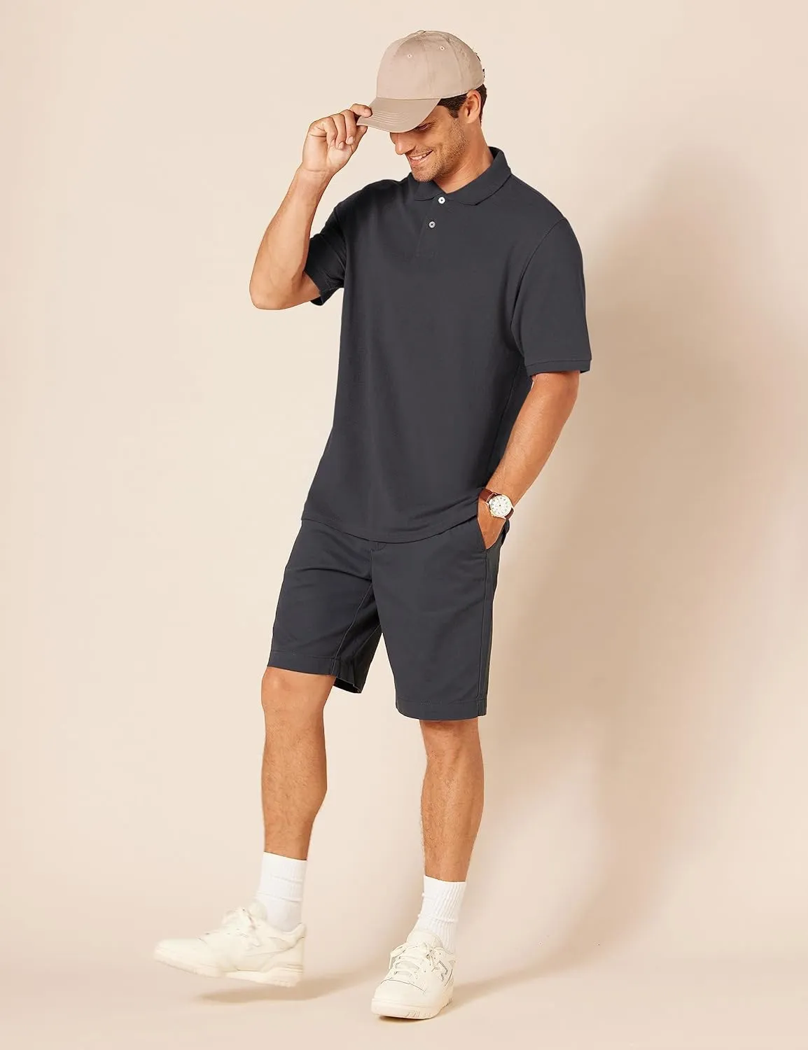 Amazon Essentials Men's Regular-Fit Cotton Pique Polo Shirt (Available in Big & Tall)