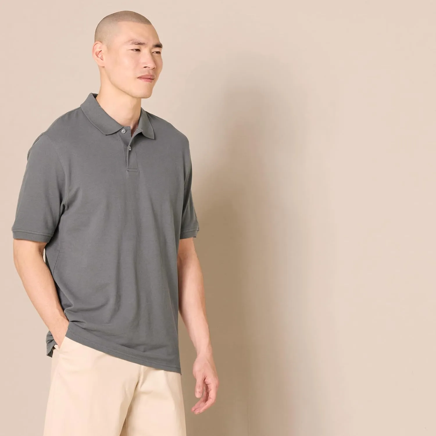 Amazon Essentials Men's Regular-Fit Cotton Pique Polo Shirt (Available in Big & Tall)