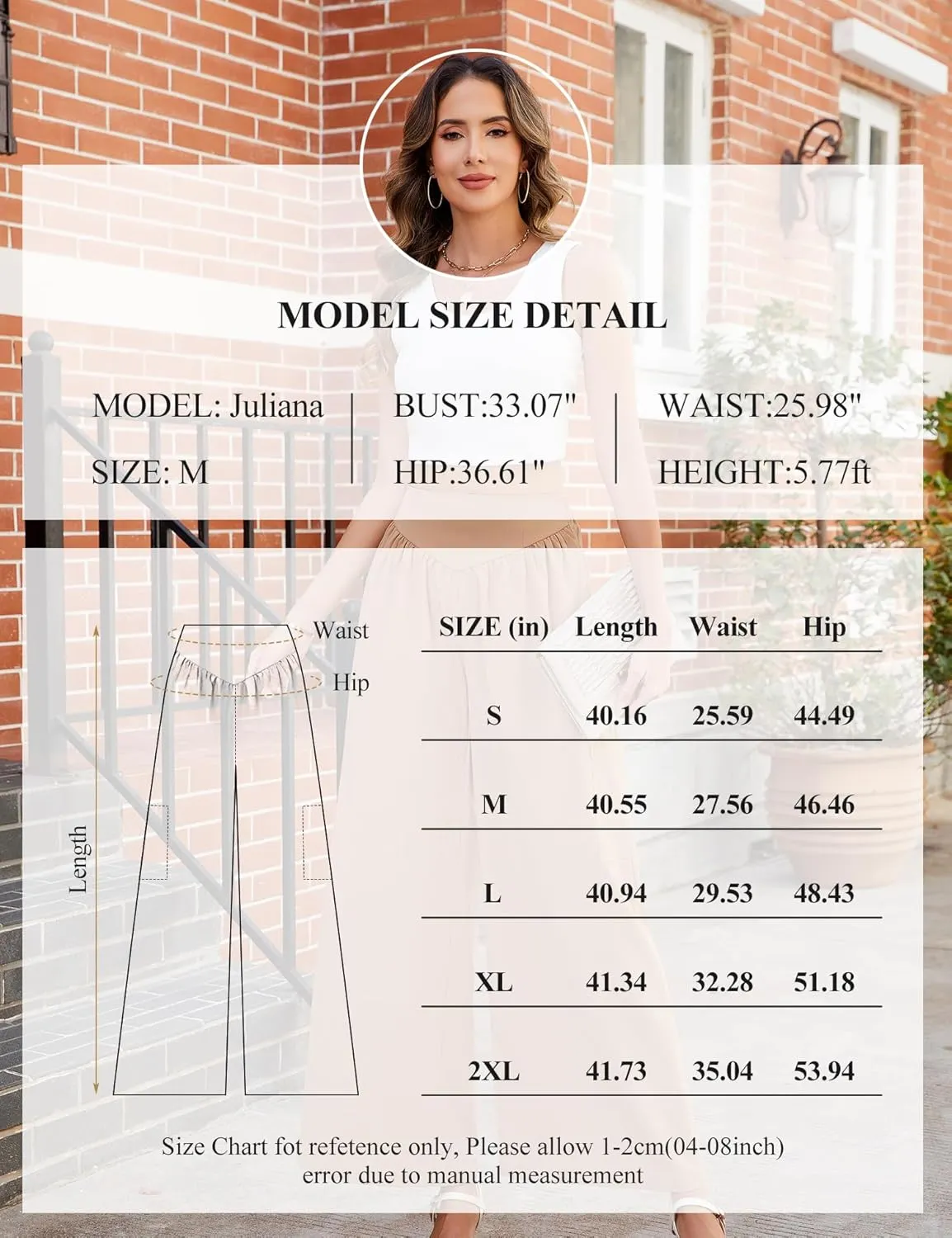 AMCLOS Women's Wide Leg Pants with 4 Pockets Business High Elastic Waist Trousers Loose Casual Trendy Work Lounge