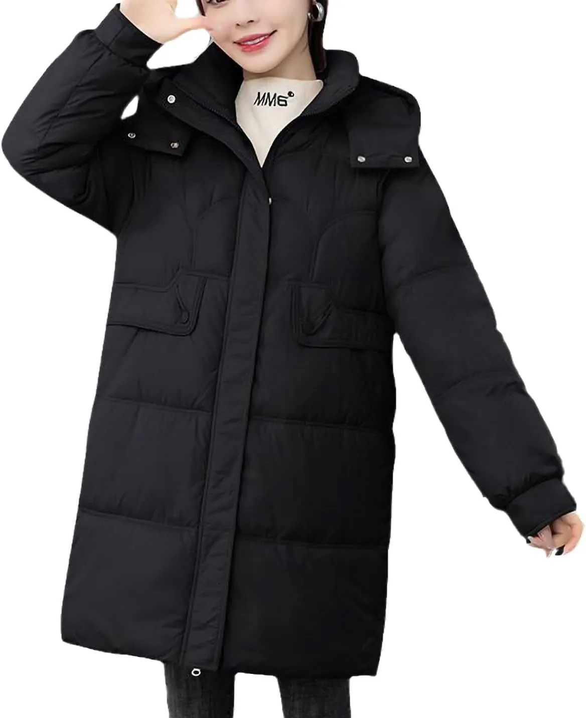 Autumn Winter Coat Women Thick Down Cotton Padded Jacket Female Plus Size Casual Puffer Overcoat Hooded Long Parkas