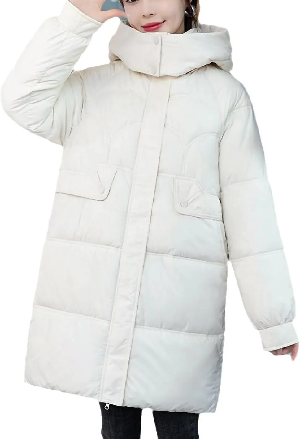 Autumn Winter Coat Women Thick Down Cotton Padded Jacket Female Plus Size Casual Puffer Overcoat Hooded Long Parkas