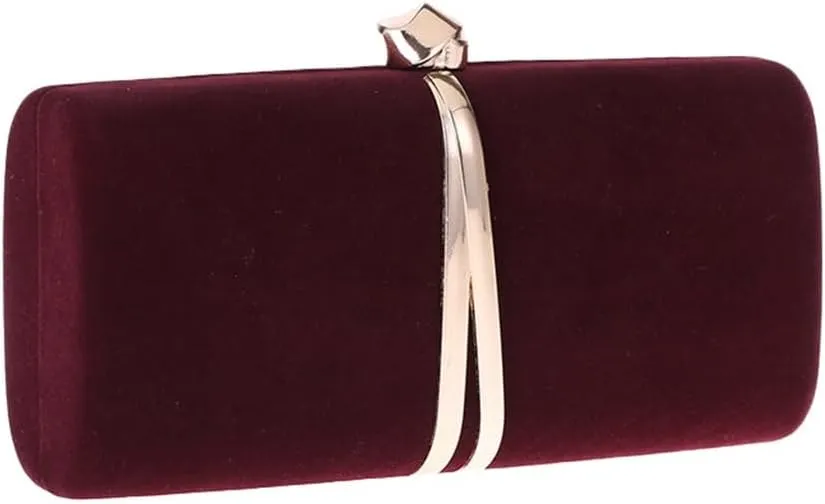 Autumn/Winter Women's Clutch Hard Box Small Square Bag Evening Bag Shoulder Cross Velvet