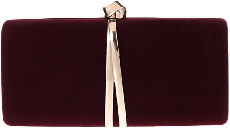 Autumn/Winter Women's Clutch Hard Box Small Square Bag Evening Bag Shoulder Cross Velvet