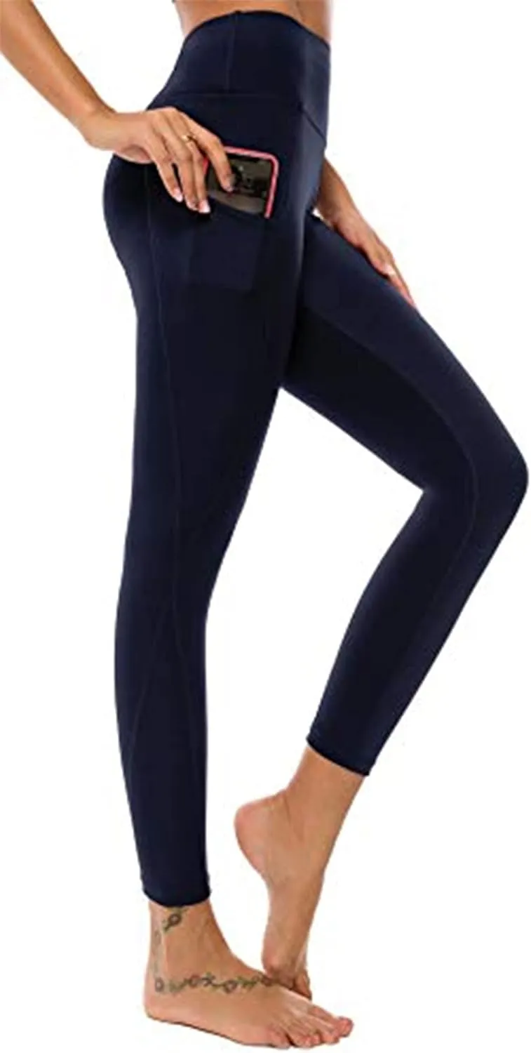 Auu High Waisted Leggings with Pockets Workout Leggings for Women Stretch Yoga Pants Buttery Soft