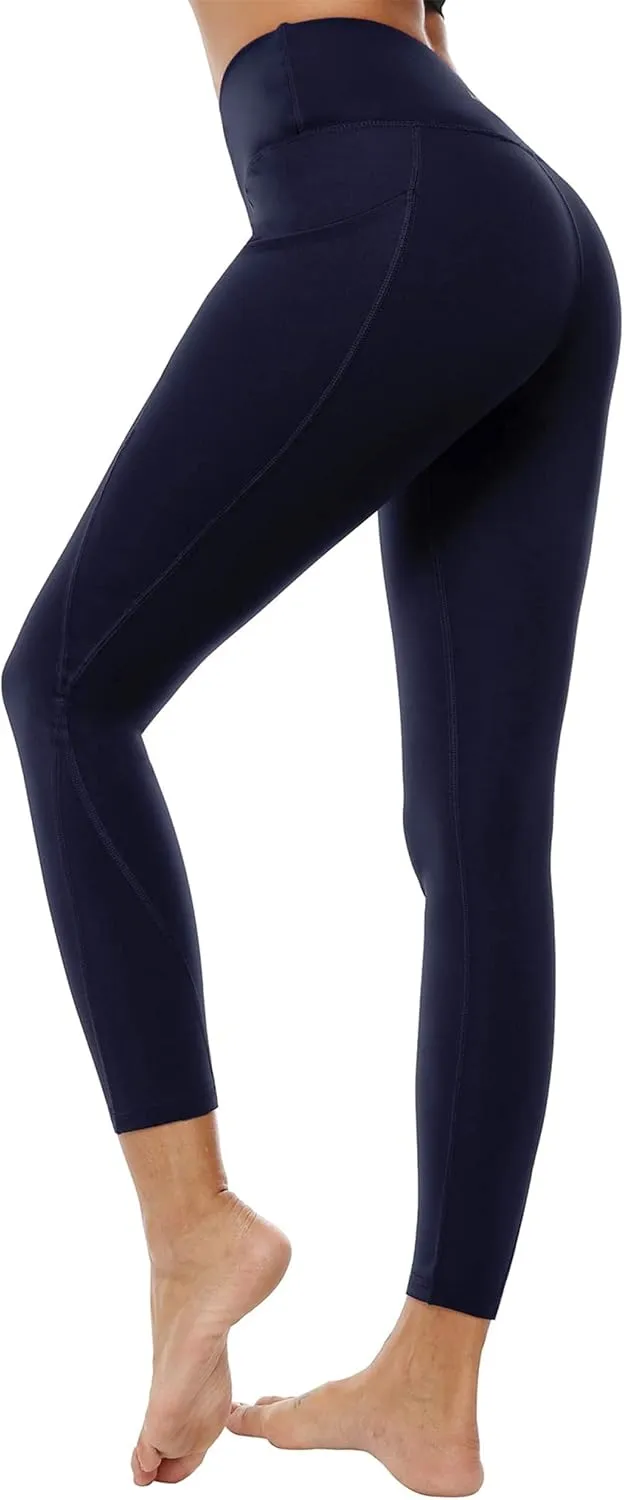 Auu High Waisted Leggings with Pockets Workout Leggings for Women Stretch Yoga Pants Buttery Soft