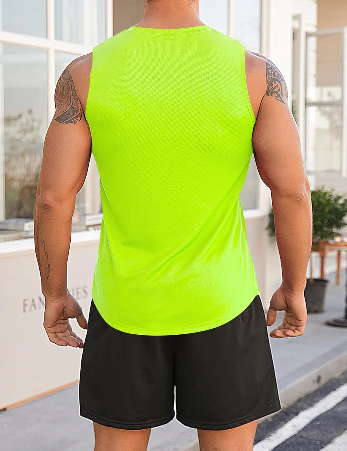 Babioboa Men's Tank Tops Gym Mesh Quick Dry Muscle Shirts Bodybuilding Sleeveless T-Shirt Workout Sports Fitness Tee