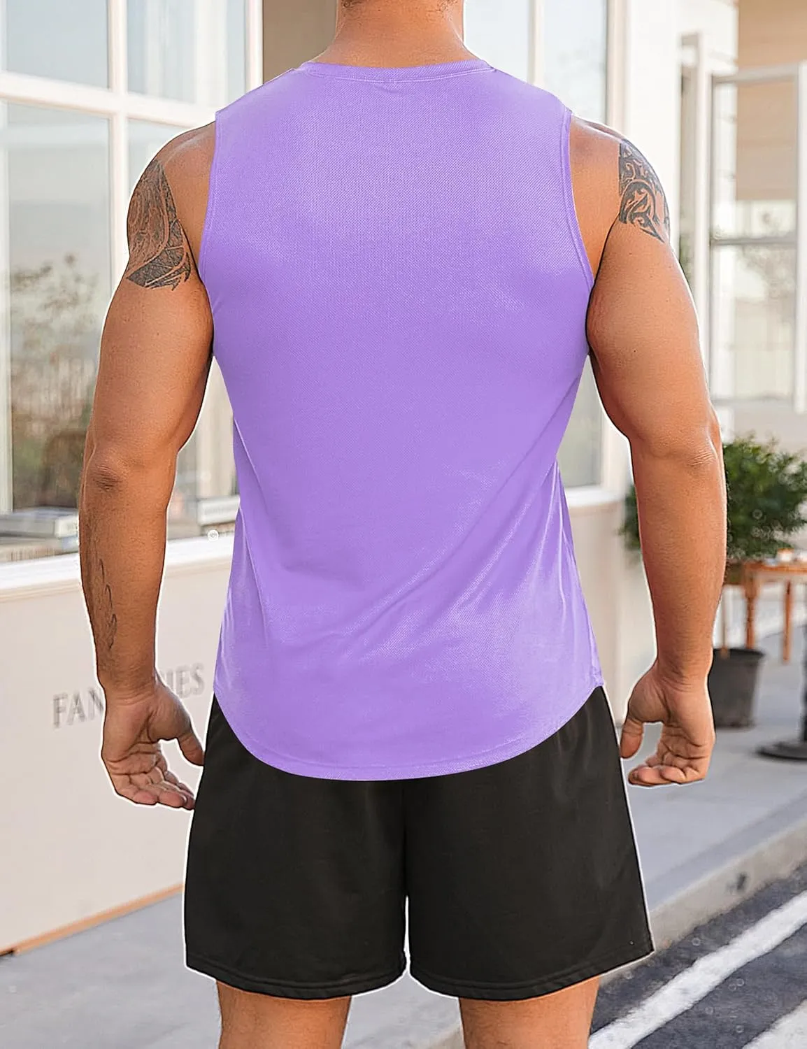 Babioboa Men's Tank Tops Gym Mesh Quick Dry Muscle Shirts Bodybuilding Sleeveless T-Shirt Workout Sports Fitness Tee