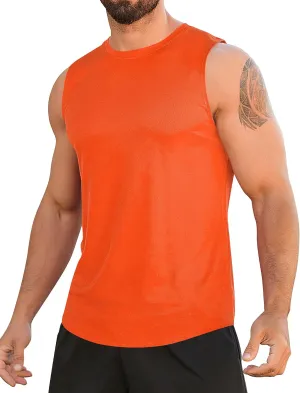 Babioboa Men's Tank Tops Gym Mesh Quick Dry Muscle Shirts Bodybuilding Sleeveless T-Shirt Workout Sports Fitness Tee