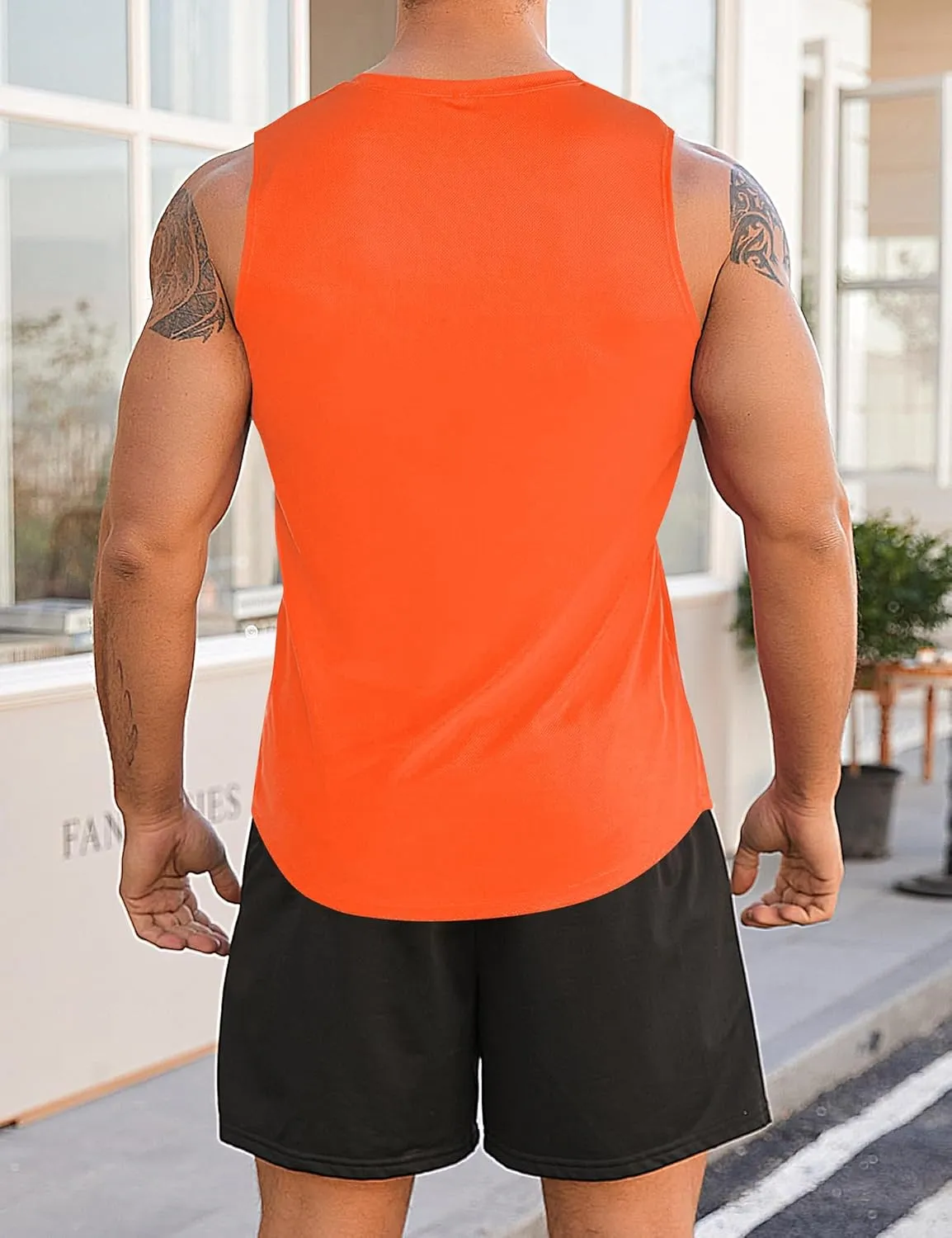Babioboa Men's Tank Tops Gym Mesh Quick Dry Muscle Shirts Bodybuilding Sleeveless T-Shirt Workout Sports Fitness Tee