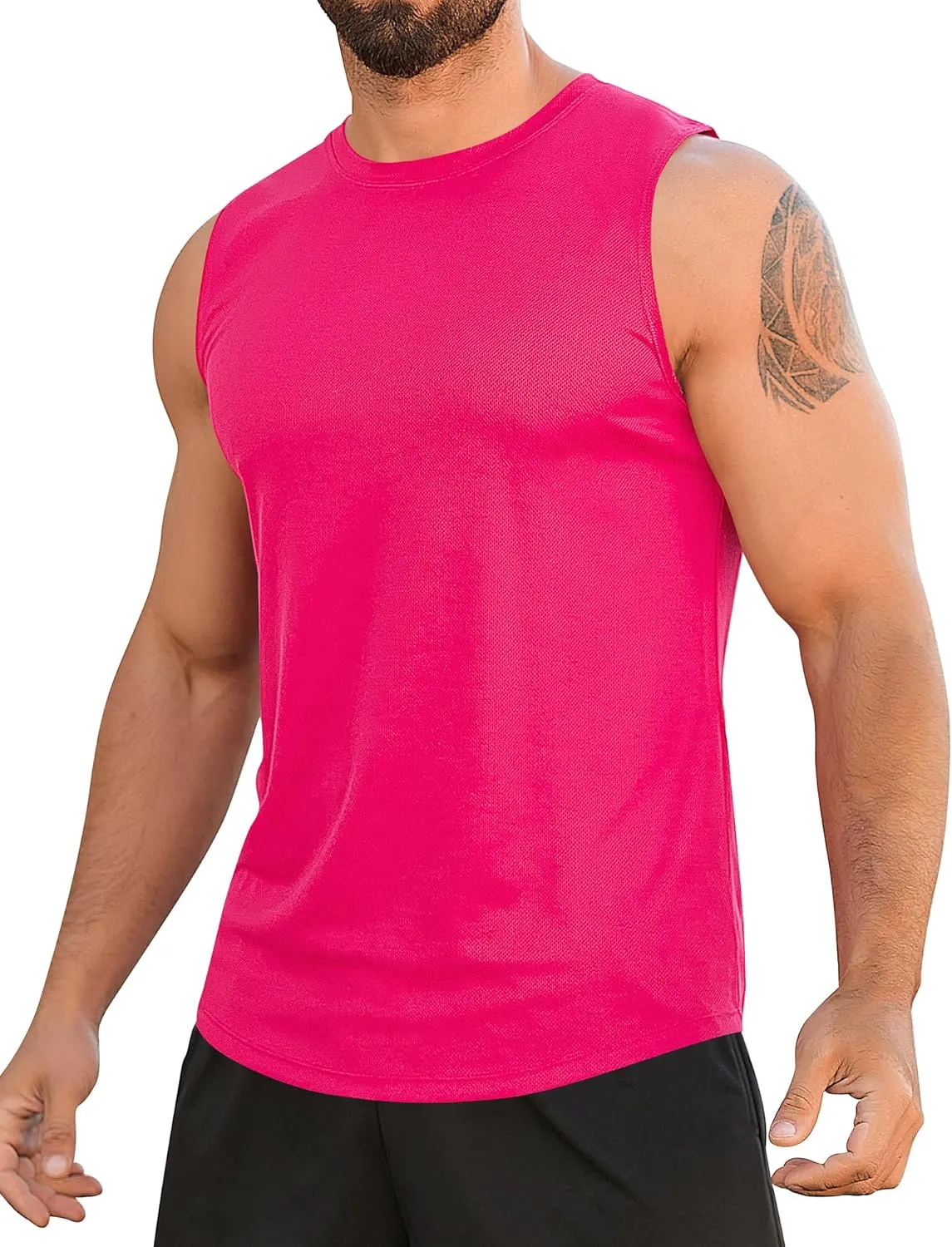 Babioboa Men's Tank Tops Gym Mesh Quick Dry Muscle Shirts Bodybuilding Sleeveless T-Shirt Workout Sports Fitness Tee
