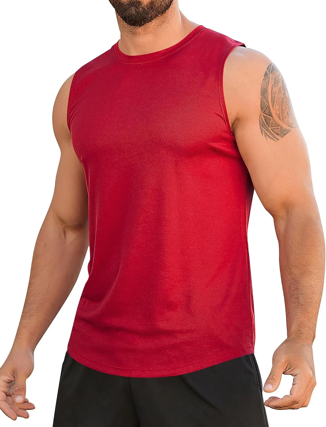 Babioboa Men's Tank Tops Gym Mesh Quick Dry Muscle Shirts Bodybuilding Sleeveless T-Shirt Workout Sports Fitness Tee