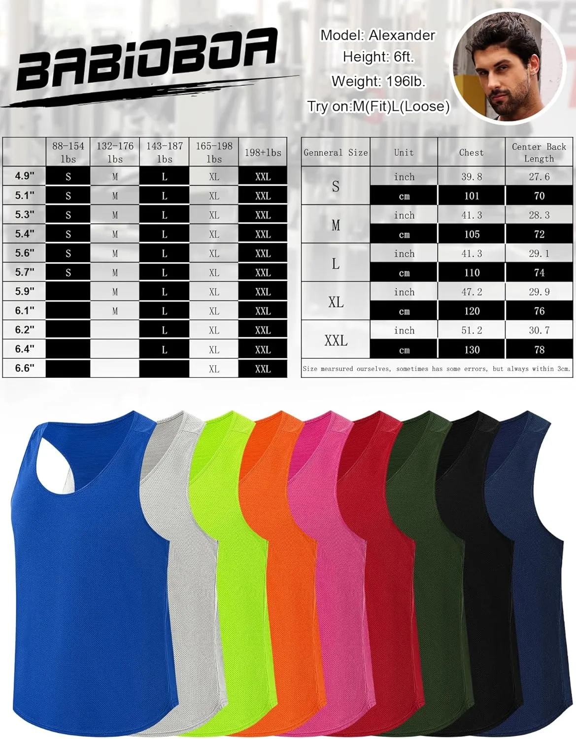 Babioboa Men's Tank Tops Gym Muscle Shirts Mesh Quick Dry Bodybuilding Sleeveless T-Shirt Y-Back Workout Sports Fitness