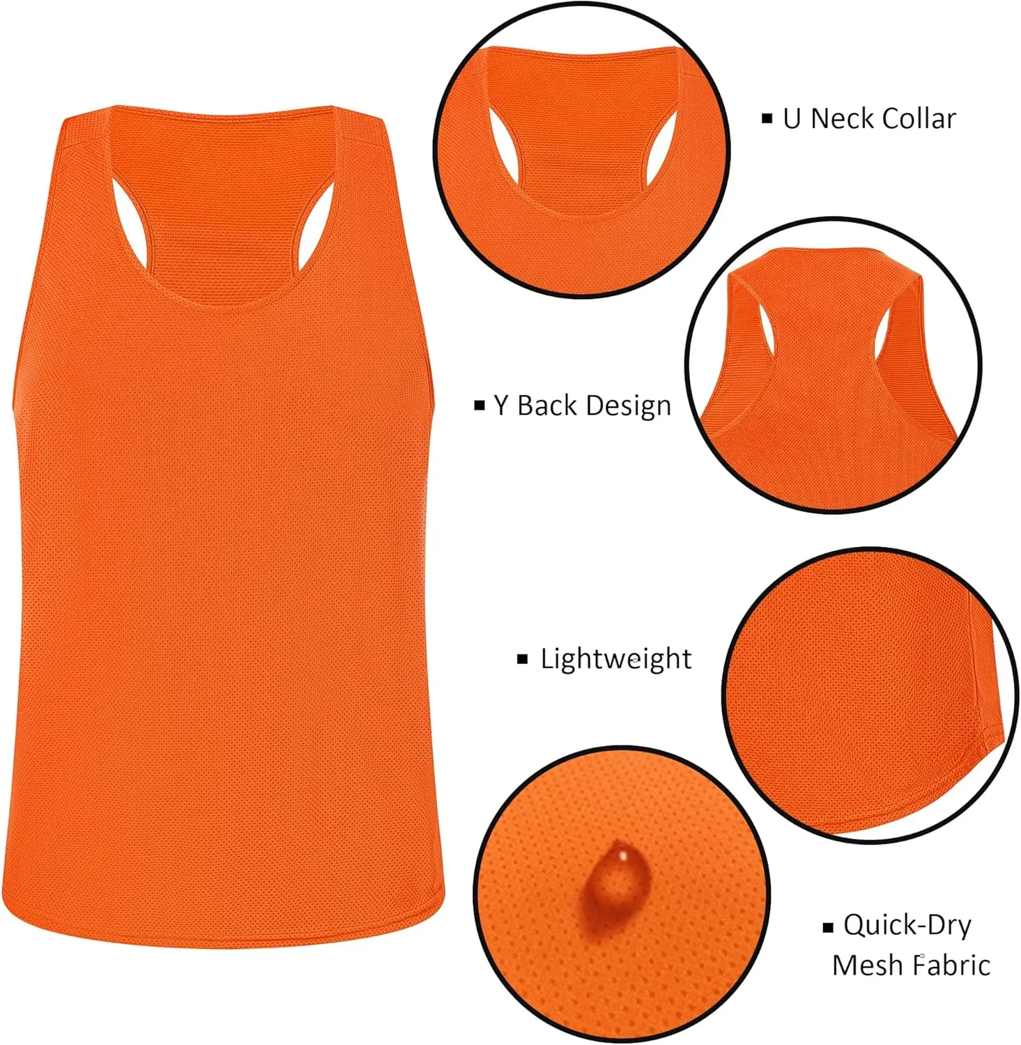 Babioboa Men's Tank Tops Gym Muscle Shirts Mesh Quick Dry Bodybuilding Sleeveless T-Shirt Y-Back Workout Sports Fitness
