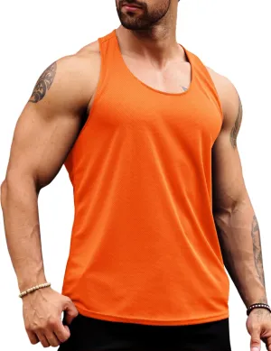 Babioboa Men's Tank Tops Gym Muscle Shirts Mesh Quick Dry Bodybuilding Sleeveless T-Shirt Y-Back Workout Sports Fitness