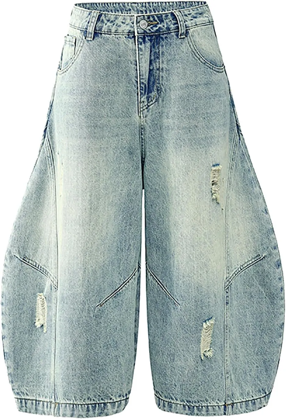 Baggy Jean Shorts for Men Casual Loose Fit Hip Hop Wide Leg Denim Shorts 2025 Trendy Streetwear