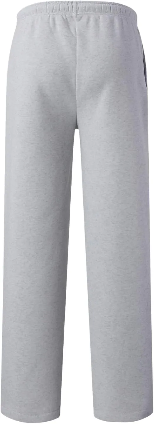 Baggy Sweatpants for Women Elastic High Waist Drawstring Straight Wide Leg Lounge Pants Open Bottom Athletic Joggers Trousers