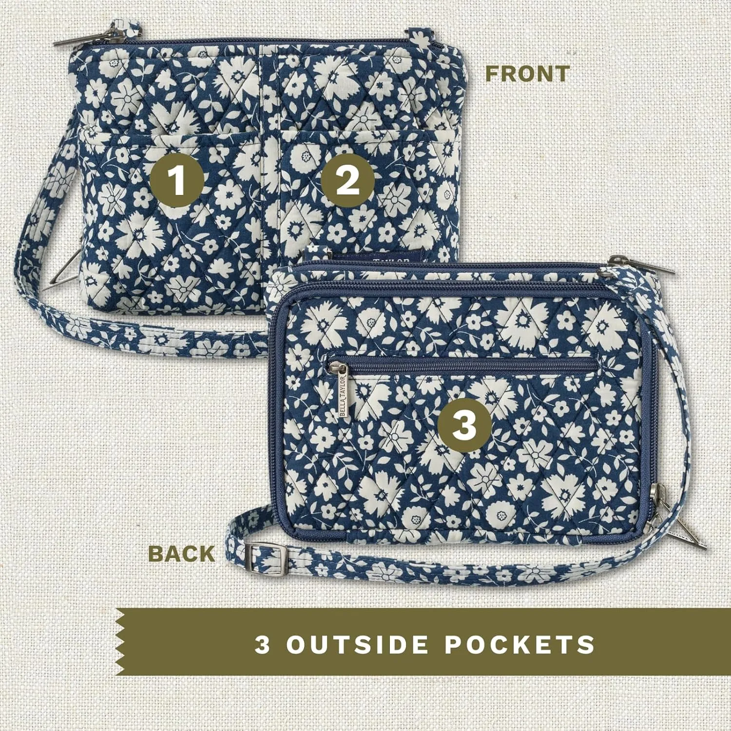 Bella Taylor Essentials Crossbody Purse with Built In Wallet