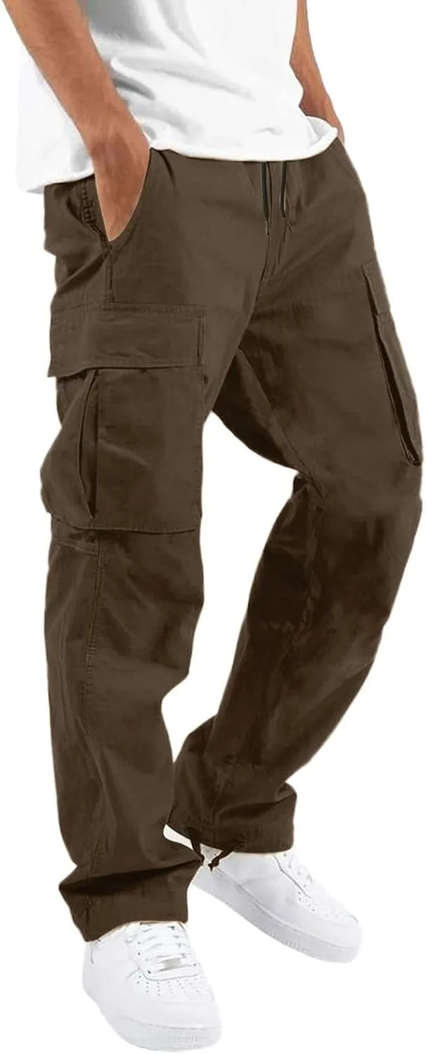 Big and Tall Cargo Pants for Men Sweatpants for Men Hiking Pants with 6 Pocket Lightweight Casual Sports Baggy Jogger