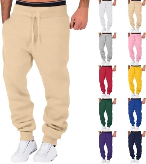 Big and Tall Sweatpants for Men Bottoms Slim Fit Sports Trousers with Zip Pockets Mens Cargo Sweatpants Heavyweight