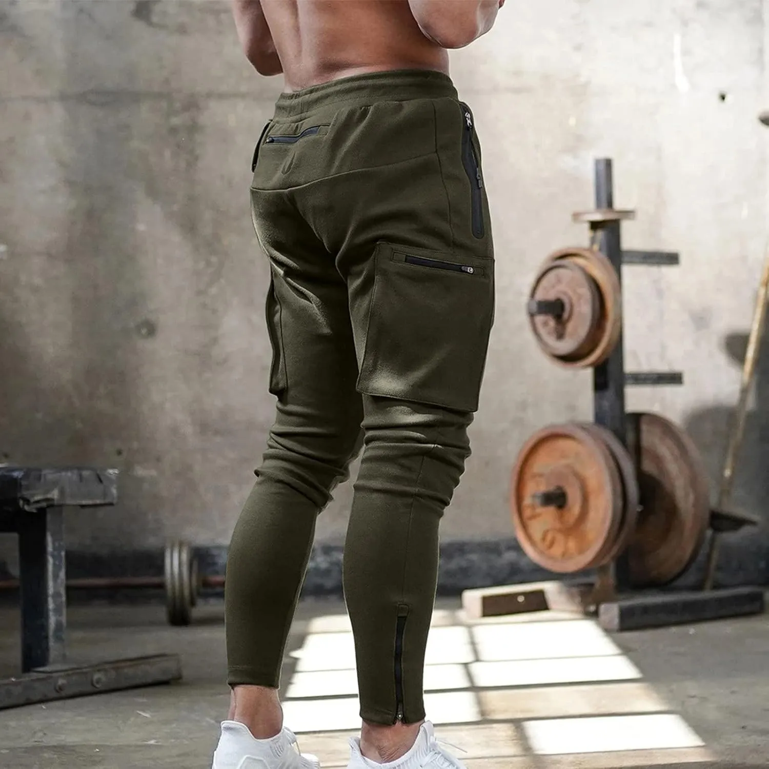 Big and Tall Sweatpants for Men Sports Trousers Drawstring Rope Loose Elastic Joggers Solid Casual Outdoor Long Pants