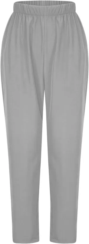 Binmer Women's Straight Leg Long Pants 2024 Summer Dressy Fashion Elastic High Waist Casual Trousers Solid Pull On Work Pants