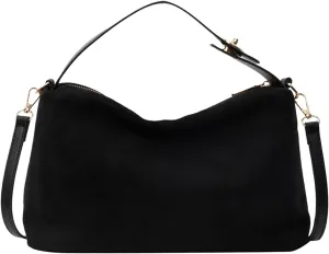 Black Clutch Purses for Women,Travel Must Haves for Women,Suede Shoulder Bags for Women Retro Fall Clutch Saddle Bag Small Tote Bag Satchels Work Purses Slouchy Crescent Handbag