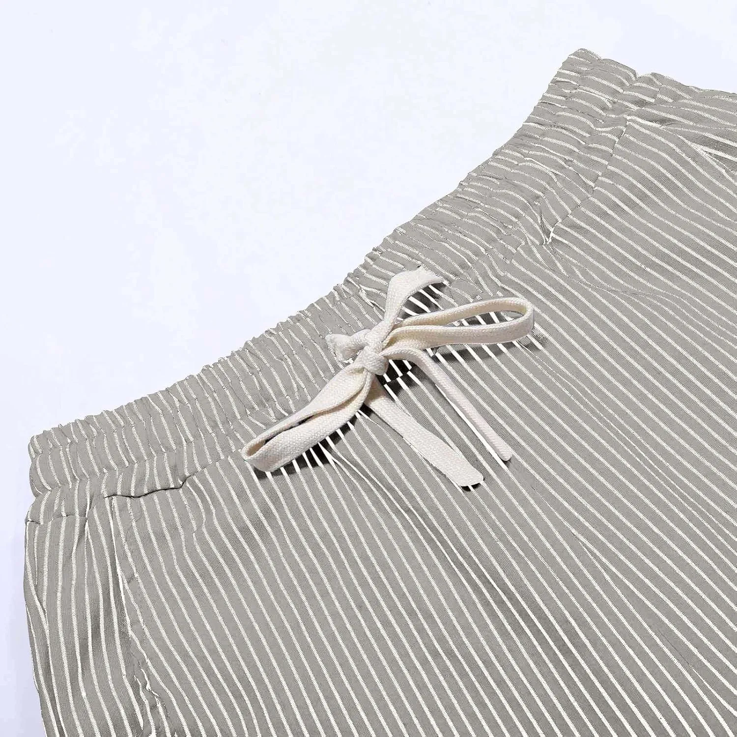 Capri Pants for Women Cotton and Linen Drawstring Workout Sweatpants Comfy Summer Lounge Elastic Waist Yoga Pants